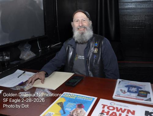 Nominee David Hyman staffing the Info and Nominee Support Desk